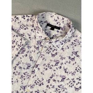 John Varvatos USA Mens Short Sleeve Button Up Shirt Floral Print Size M